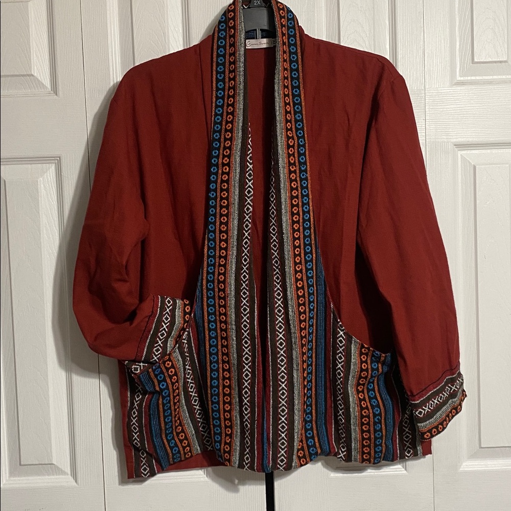 Eastern serenity open Banyan Blazer coat jacket size XXL